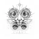 face towards sun   tattoo design idea