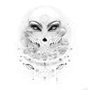face towards sun   tattoo design idea