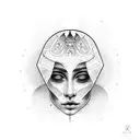 face towards sun   tattoo design idea