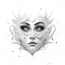face towards sun  shadows falls behind  tattoo design idea