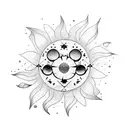 sun and shade tattoo design idea