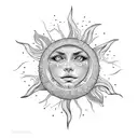 sun and shade tattoo design idea