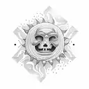 sun and shade tattoo design idea