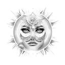 sun and shade tattoo design idea