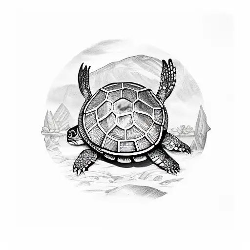 Shellback turtle  tattoo design idea