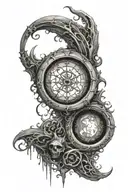 An Elden Ring inspired tattoo featuring gothic art elements tattoo design idea