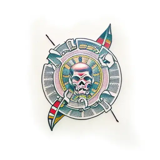 A traditional tattoo design inspired by classic 90's hiphop album covers tattoo design idea