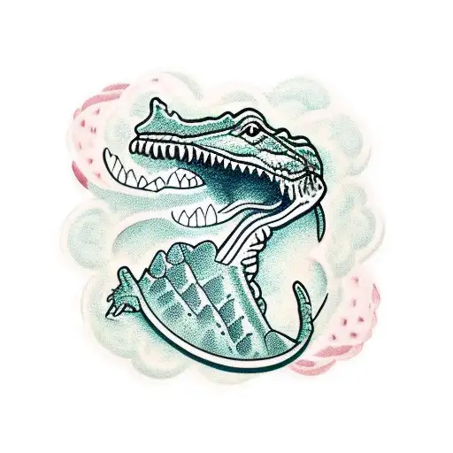 Alligator with ivy tattoo design idea
