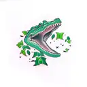 Alligator with ivy tattoo design idea