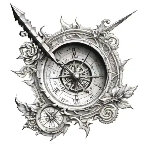 sundial tattoo design idea
