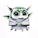 Gir from invader zim and baby yoda tattoo design idea