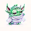 Gir from invader zim and baby yoda tattoo design idea