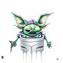 Gir from invader zim and baby yoda tattoo design idea