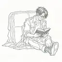 Levi Ackerman reading a book tattoo design idea