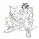 Levi Ackerman reading a book tattoo design idea