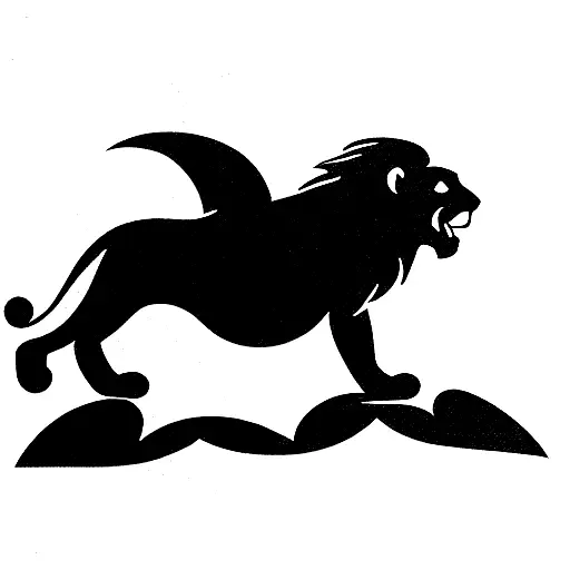 Lion skydiving tattoo design idea