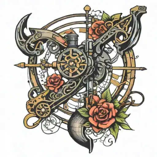 compound bow  tattoo design idea