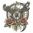 compound bow  tattoo design idea