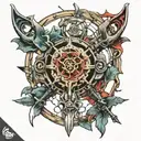 compound bow  tattoo design idea