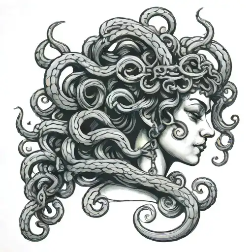 bondage medusa greek mythology tattoo design idea