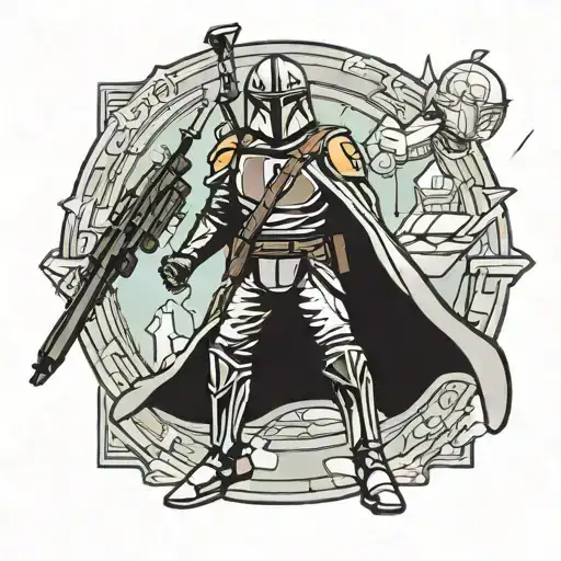 Luke skywalker  Mandalorian entrance tattoo design idea