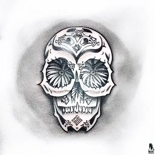 skull animal tattoo design idea