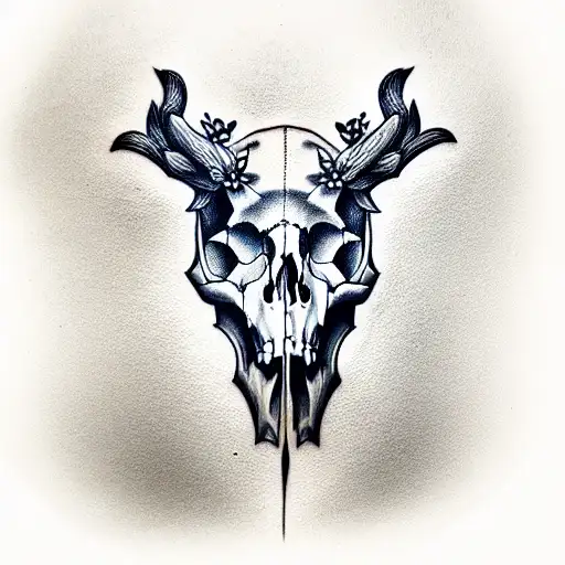 animal skull tattoo design idea