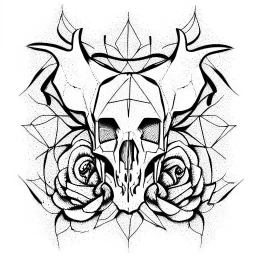 animal skull tattoo design idea