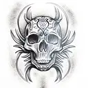 skull animal tattoo design idea
