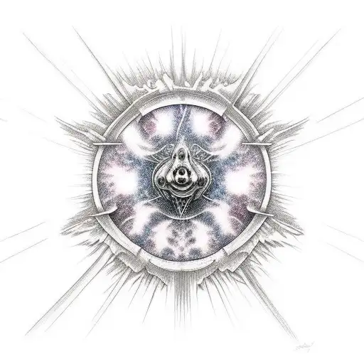 god with supernova tattoo design idea