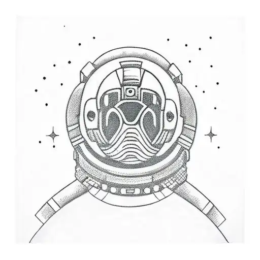 mayan astronaut in space tattoo design idea