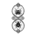 a beetle and pyramid tattoo design idea