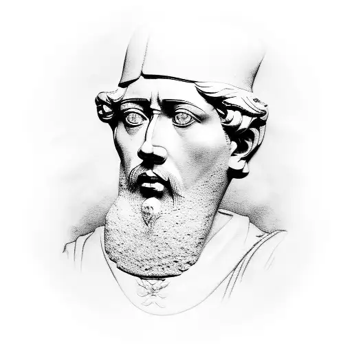face of marcus aurelius from the side tattoo design idea