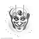 Circus-themed tattoo featuring a mischievous clown juggling colorful balls tattoo design idea