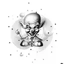 Circus-themed tattoo featuring a mischievous clown juggling colorful balls tattoo design idea