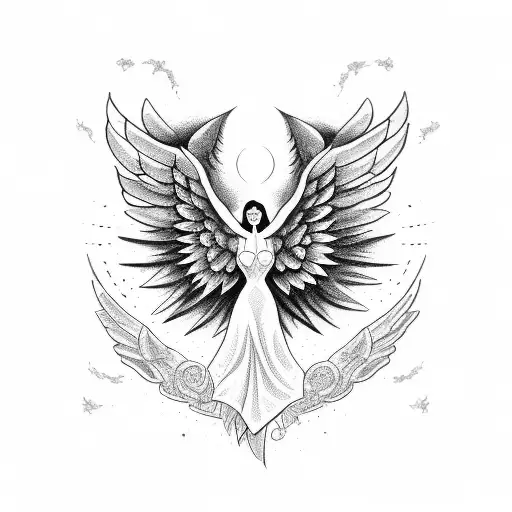falling angel  tattoo design idea