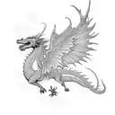 falling angel that transform intro a dragon tattoo design idea