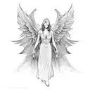 falling angel that transform intro a dragon tattoo design idea