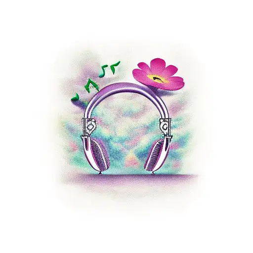 Music, clover tattoo design idea