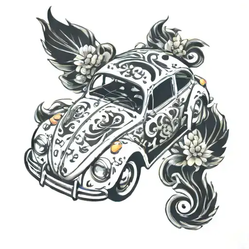 Volkswagen Beetle tattoo design idea