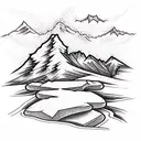 Mountain Scene tattoo design idea