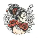 mother with alcool problems tattoo design idea