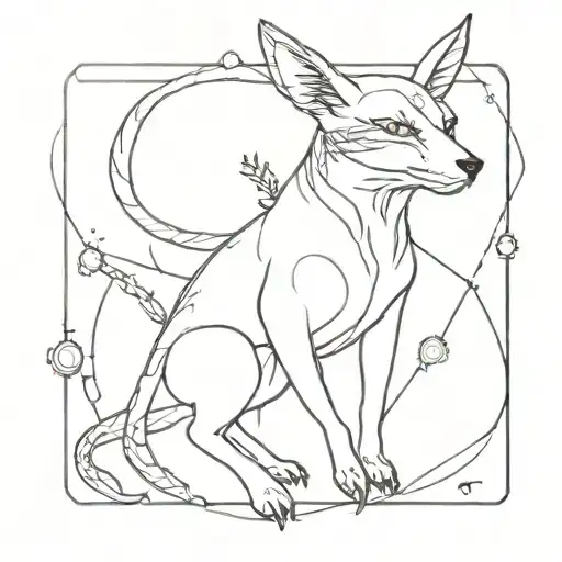 dark fantasy animal tattoo design idea