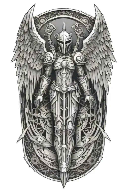 Warhammer 40k angel tattoo design idea