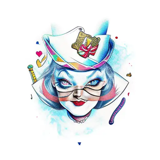 Alice in Wonderland tattoo design idea