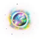 Create a calf sized tatto with realistic looking outer space with multple planets, comets and a galaxy. Lots of color.   tattoo design idea