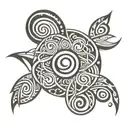 Bohr’s Atom and Single Twist (Pikorua) tattoo design black and white with maori art tribal simple tattoo design idea