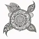 Bohr’s Atom and Single Twist (Pikorua) tattoo design black and white with maori art tribal simple tattoo design idea