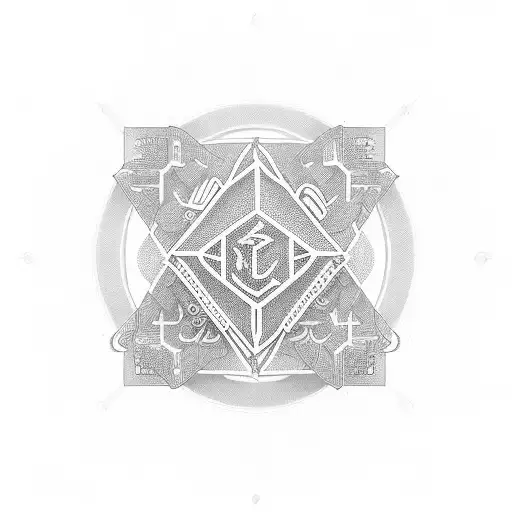 A computer engineer's tools intertwined with Ramadan symbols in a black-grey style tattoo design idea