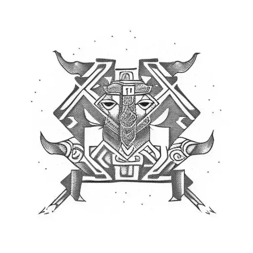 Brotherhood and loyalty tattoo in aztec style tattoo design idea